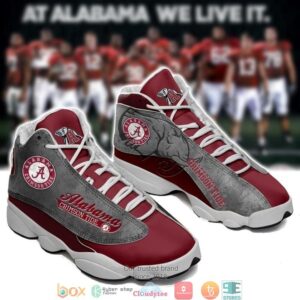 Alabama Crimson Tide Football Team Ncaaf Air Jordan 13 Sneaker Shoes