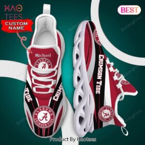 Alabama Crimson Tide NCAA Custom Name Red Color Max Soul Shoes