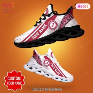 Alabama Crimson Tide NCAA Personalized White Mix Red Max Soul Shoes