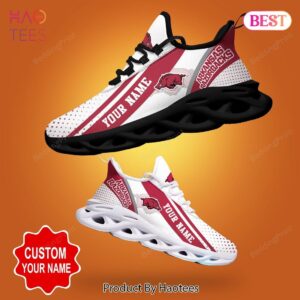 Arkansas Razorbacks NCAA Personalized White Mix Red Max Soul Shoes