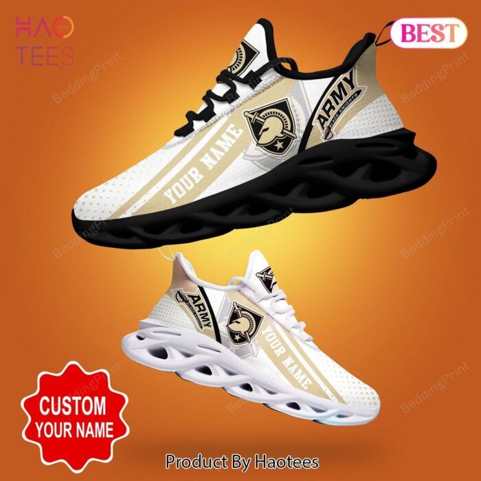 Army Black Knights NCAA Personalized White Mix Gold Max Soul Shoes