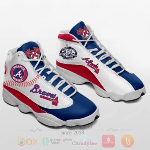 Atlanta Braves Mlb Blue White Air Jordan 13 Shoes