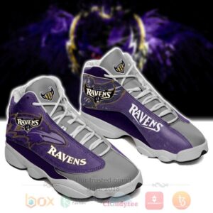 Baltimore Ravens Nfl Grey Purple Air Jordan 13 Shoes
