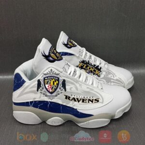 Baltimore Ravens Nfl White Air Jordan 13 Shoes