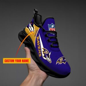 Baltimore Ravens Personalized Luxury NFL Max Soul Shoes 281122