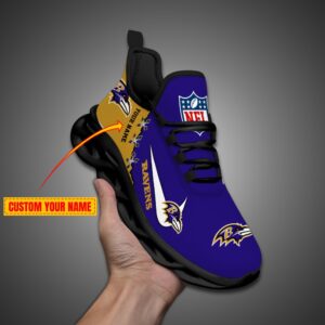 Baltimore Ravens Personalized NFL Max Soul Shoes Fan Gift