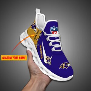 Baltimore Ravens Personalized NFL Max Soul Shoes Fan Gift