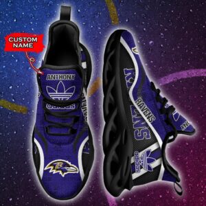 Baltimore Ravens Personalized NFL Max Soul Sneaker Adidas Ver 1