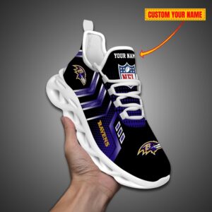 Baltimore Ravens Personalized NFL Metal Style Design Max Soul Shoes
