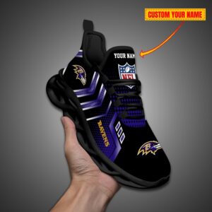 Baltimore Ravens Personalized NFL Metal Style Design Max Soul Shoes