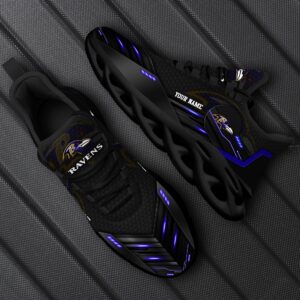 Baltimore Ravens Personalized NFL Sport Black Max Soul Shoes
