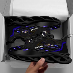 Baltimore Ravens Personalized NFL Sport Black Max Soul Shoes