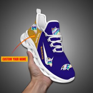 Baltimore Ravens Personalized Pride Month Luxury NFL Max Soul Shoes Ver 2