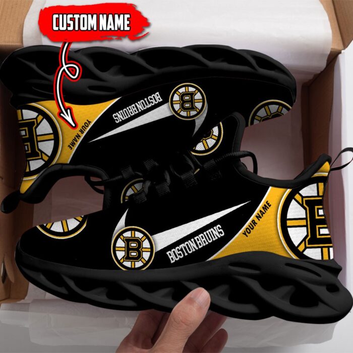 Boston Bruins Custom Name NHL New Max Soul Shoes