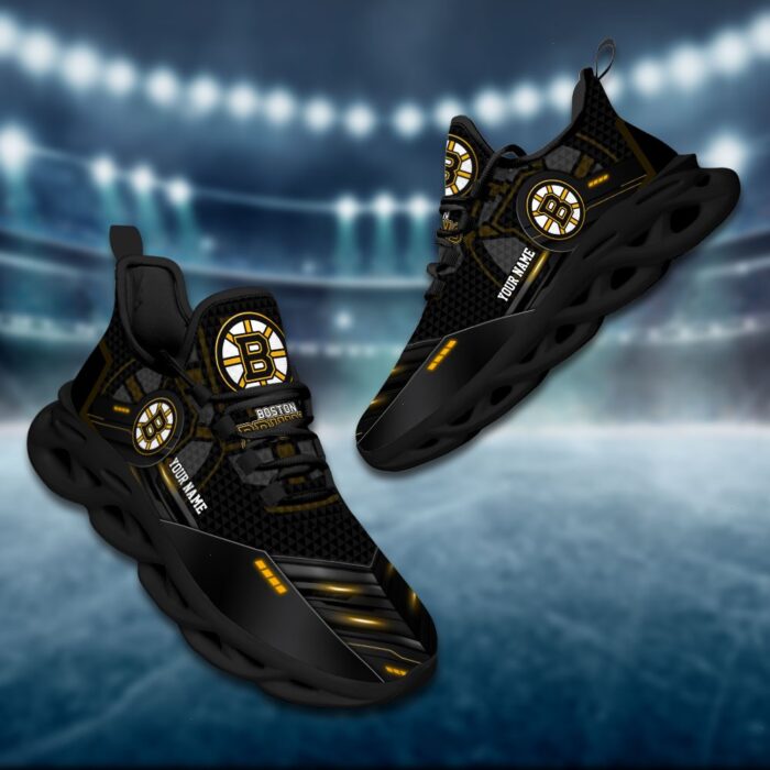 Boston Bruins Personalized NHL Sport Black Max Soul Shoes