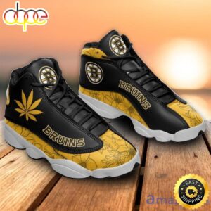 Boston Bruins Weed Pattern Air Jordan 13 Shoes For Fans