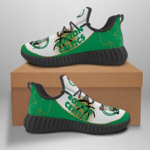 Boston Celtics Unisex Sneakers New Sneakers Basketball Custom Shoes Boston Celtics Yeezy Boost
