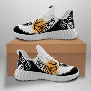 Brooklyn Nets Unisex Sneakers New Sneakers Basketball Custom Shoes Brooklyn Nets Yeezy Boost
