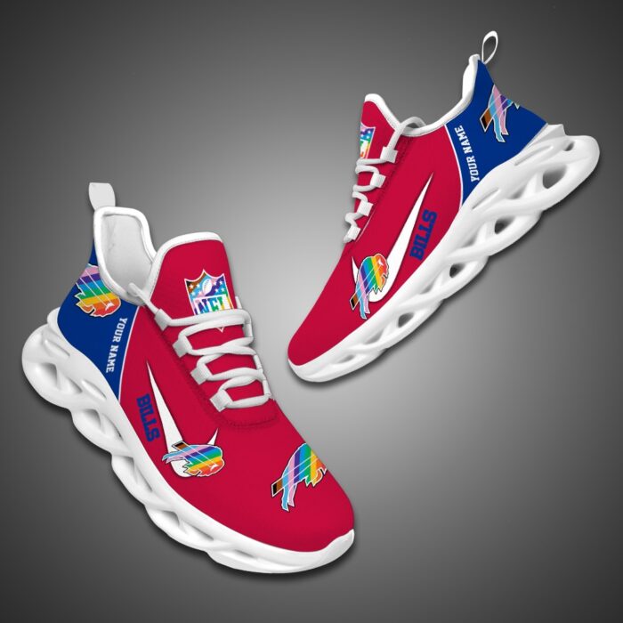 Buffalo Bills Personalized Pride Month Luxury NFL Max Soul Shoes Ver 2