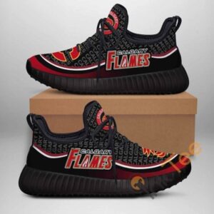 Calgary Flames Custom Shoes Personalized Name Yeezy Sneakers