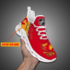 Calgary Flames Personalized NHL Max Soul Shoes