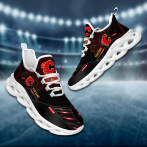 Calgary Flames Personalized NHL Sport Black Max Soul Shoes
