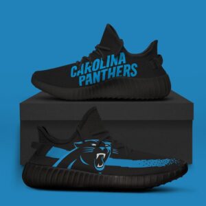 Carolina Panthers Black Runing Yeezy Sneakers Shoes Art 1772