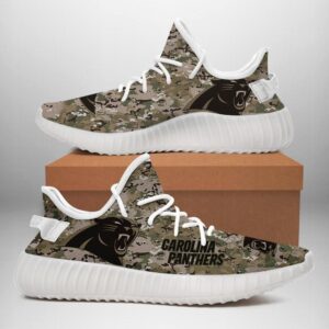 Carolina Panthers US Military Camouflage Custom Shoes Sport Sneakers Carolina Panthers Yeezy Boost 3