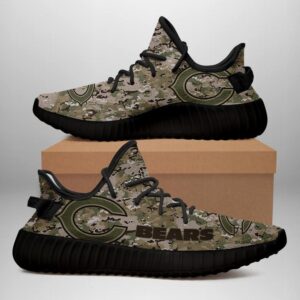 Chicago Bears US Military Camouflage Unisex Sneaker Football Custom Shoes Chicago Bears Yeezy Boost
