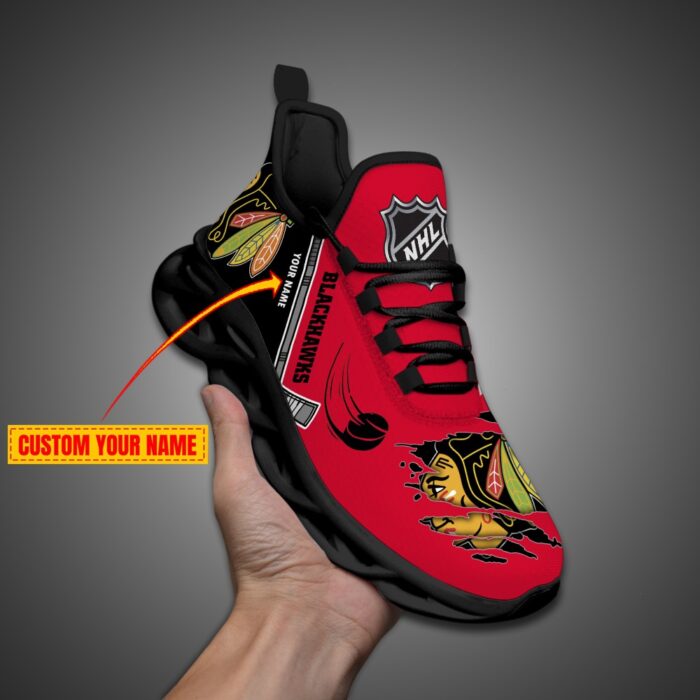 Chicago Blackhawks Personalized NHL Max Soul Shoes Ver 2