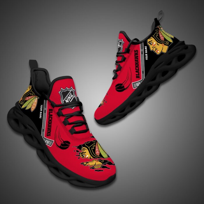 Chicago Blackhawks Personalized NHL Max Soul Shoes Ver 2