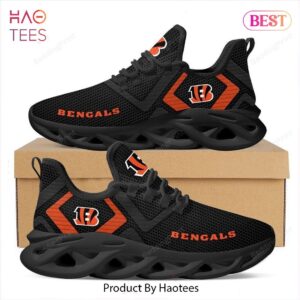 Cincinnati Bengals NFL Black Orange Color Max Soul Shoes