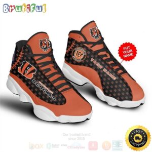 Cincinnati Bengals NFL Custom Name Air Jordan 13 Shoes 2