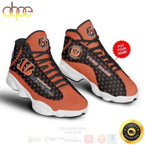 Cincinnati Bengals NFL Custom Name Air Jordan 13 Shoes 2