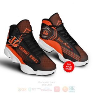 Cincinnati Bengals Nfl Custom Name Air Jordan 13 Shoes 3