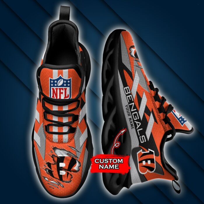 Cincinnati Bengals Personalized NFL Max Soul Sneaker Ver 1