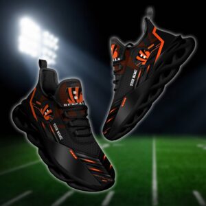 Cincinnati Bengals Personalized NFL Sport Black Max Soul Shoes