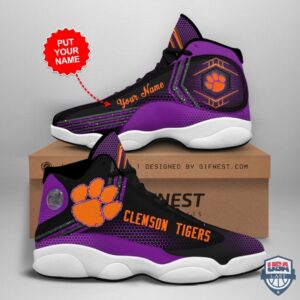 Clemson Tigers Air Jordan 13 Custom Name Personalized Shoes