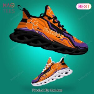 Clemson Tigers NCAA Hot Black Orange Violet Max Soul Shoes
