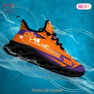 Clemson Tigers NCAA Hot Orange Mix Violet Max Soul Shoes