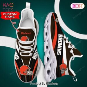 Cleveland Browns Black Orange Max Soul Shoes for NFL Fan