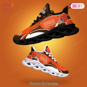 Cleveland Browns NFL Black White Orange Max Soul Shoes