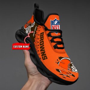 Cleveland Browns Personalized NFL Max Soul Shoes Ver 2