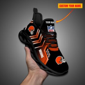 Cleveland Browns Personalized NFL Metal Style Design Max Soul Shoes