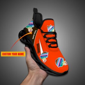 Cleveland Browns Personalized Pride Month Luxury NFL Max Soul Shoes Ver 2