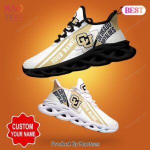 Colorado Buffaloes NCAA Personalized White Gold Max Soul Shoes