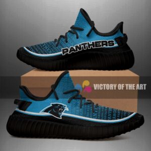 Colorful Line Words Carolina Panthers Yeezy Shoes