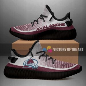Colorful Line Words Colorado Avalanche Yeezy Shoes