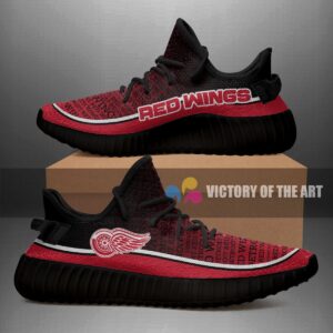 Colorful Line Words Detroit Red Wings Yeezy Shoes
