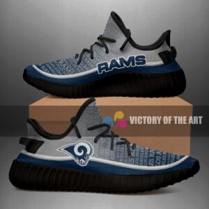 Colorful Line Words Los Angeles Rams Yeezy Shoes